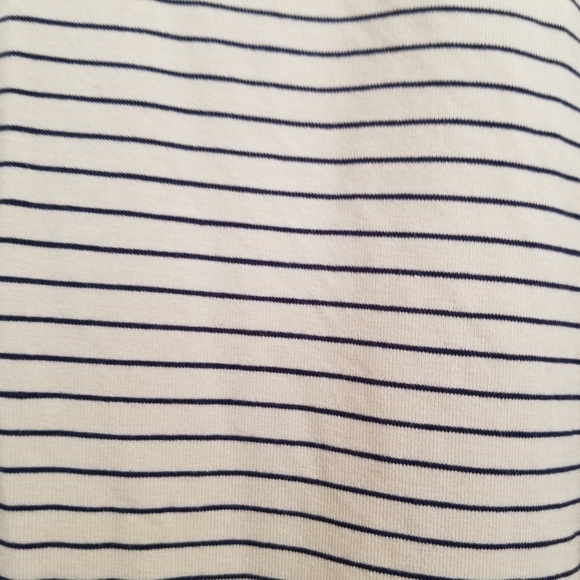 The Nines By Hatch Beige Navy Stripe Soft Midi Dress Size Large - Picture 7 of 10